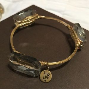 Bourbon and Boweties clear grey rectangle bangle